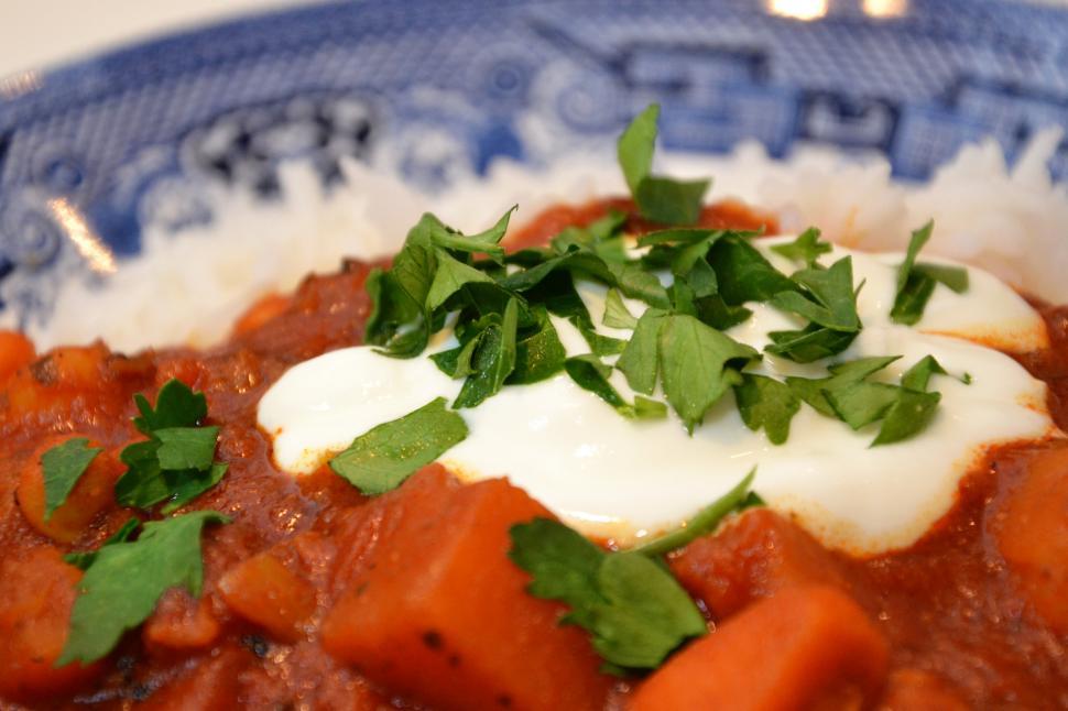 Free Image of Stew with rice 