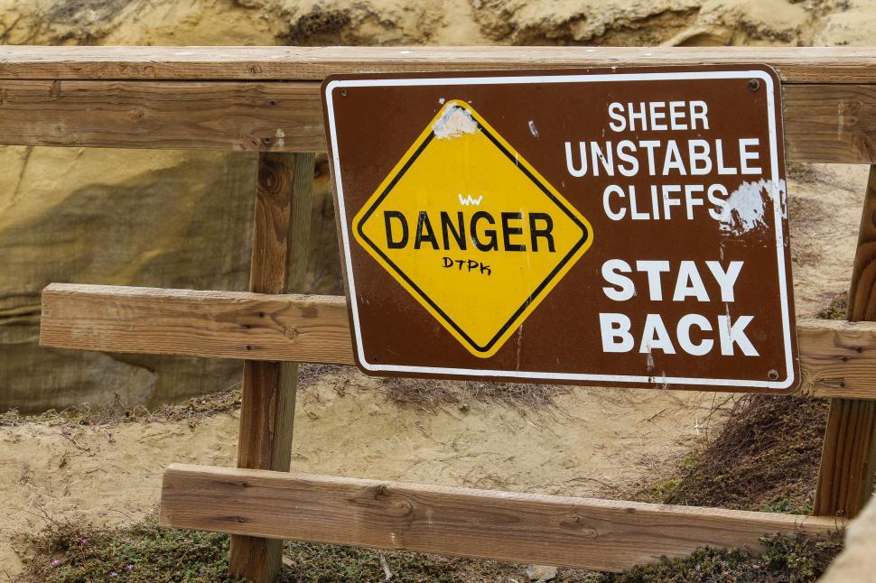 Free Image of Danger Sheer Unstable Cliff 
