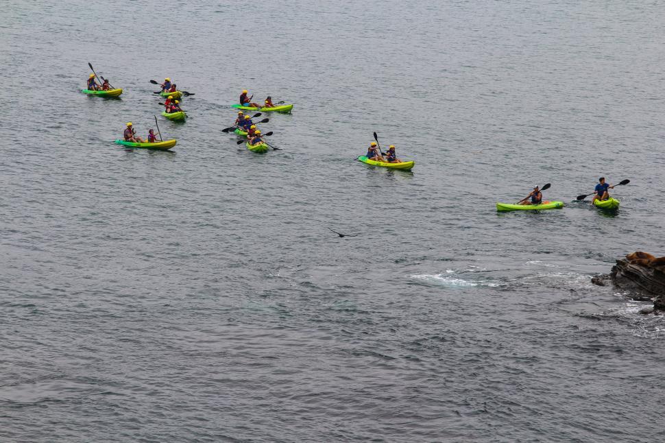 Free Image of Kayakers and Boaters 
