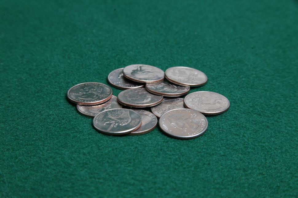 Free Image of Pile of quarters 