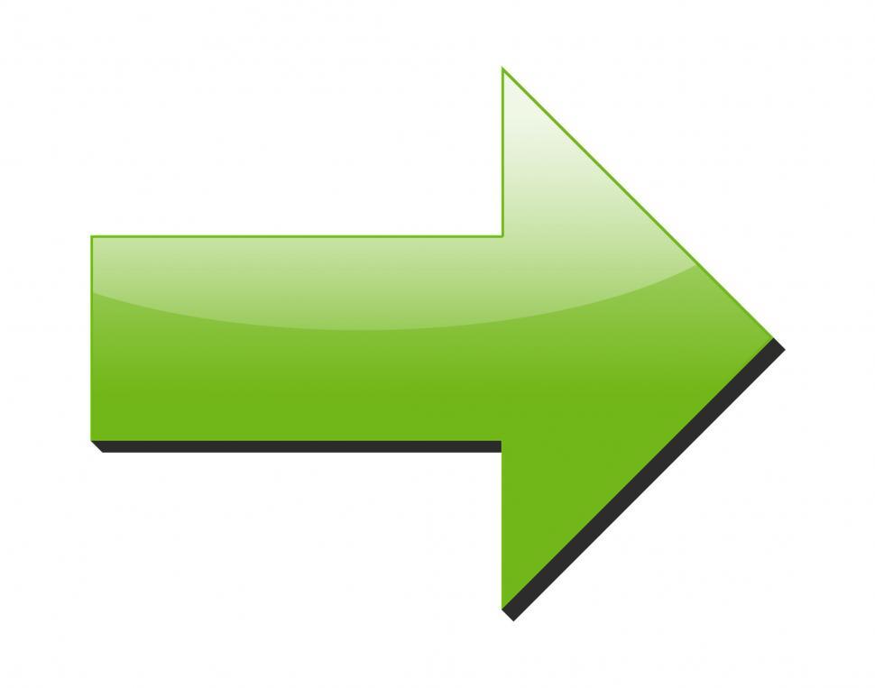 Free Image of Green Dimensional Arrow 