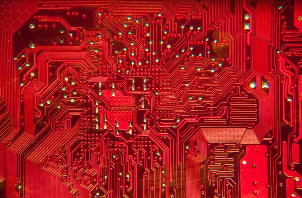 Free Image of computer circuit board RED circuit board 