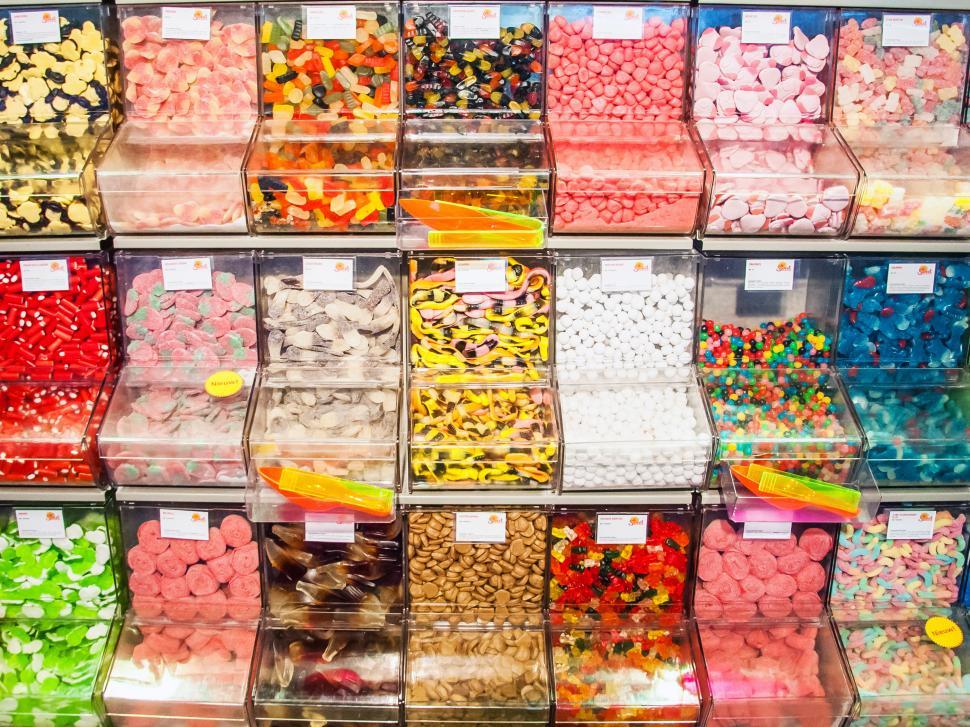 Free Image of Candy sweets jelly in colorful display 