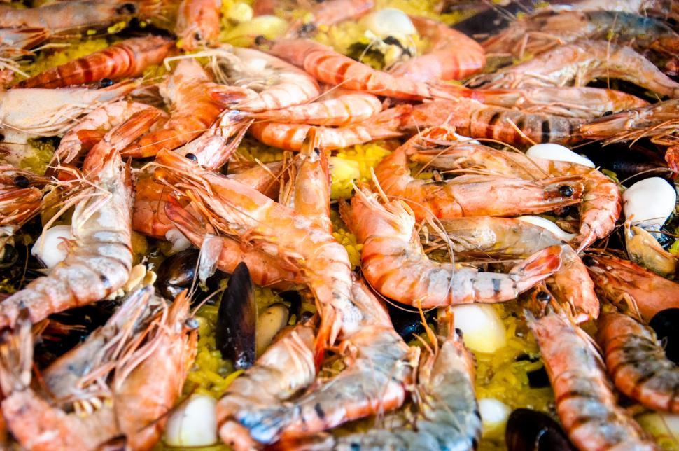 Free Image of paella shrimps dish 