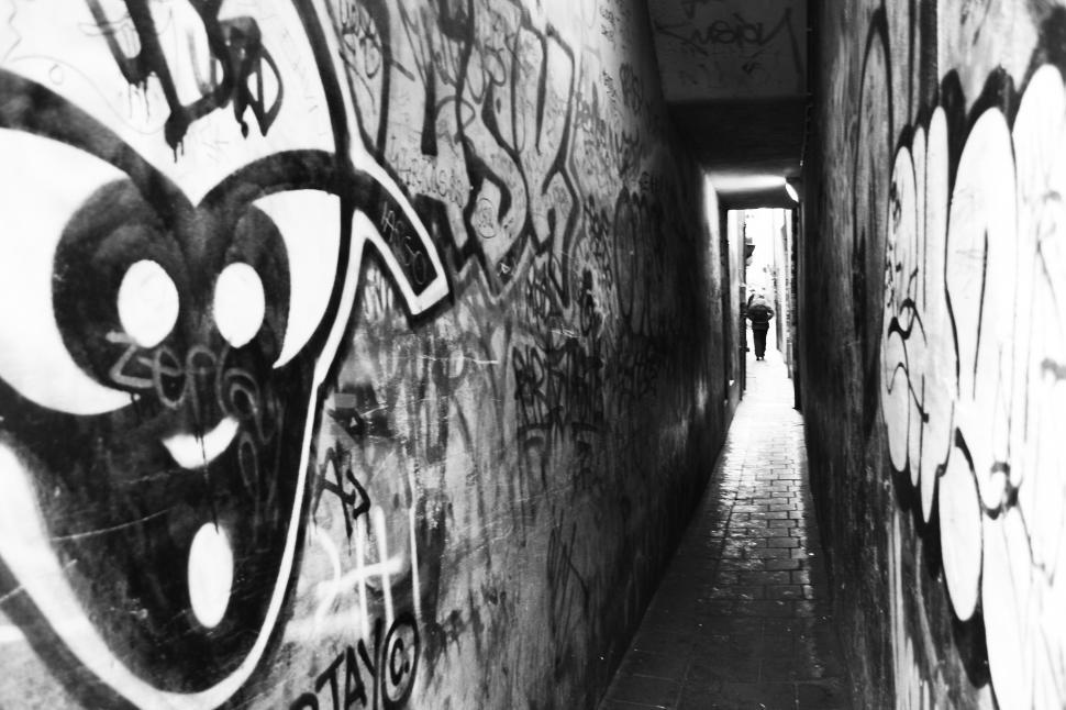 Free Image of Small graffiti passage way 