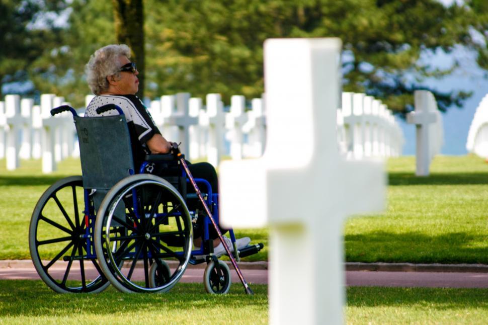 Free Image of woman at Military graveyard 