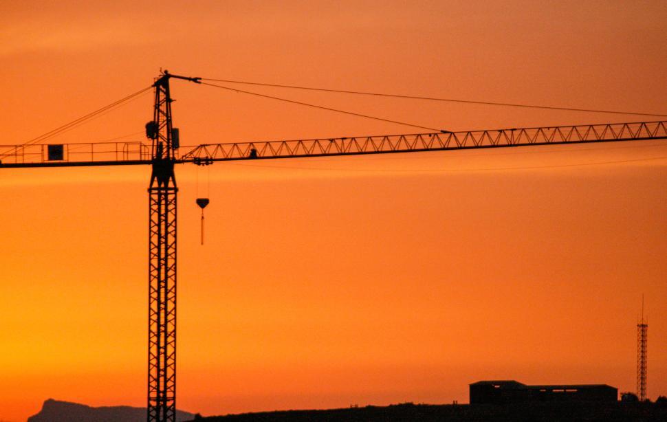 Free Image of Crane against the sunset 