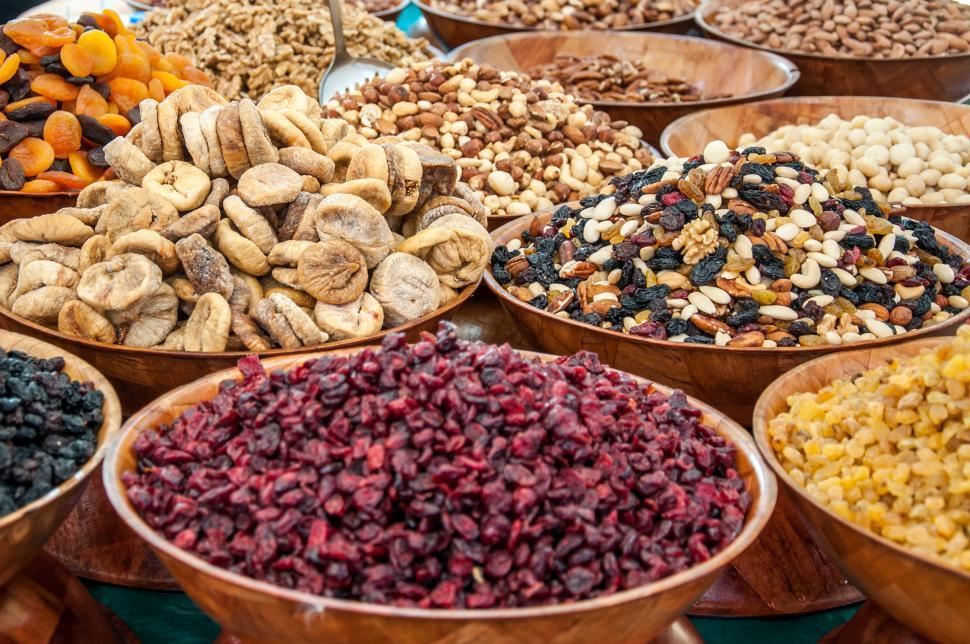 Free Image of Dry fruits and nuts at market 
