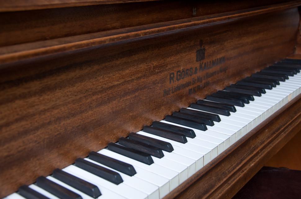 Free Image of Closeup of antique piano keys 