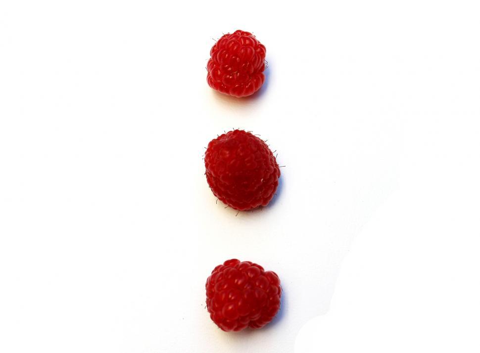 Free Image of Raspberries on white background 