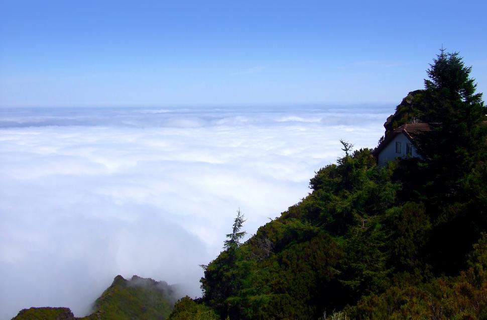 Free Image of Mountain Cabin Above the Clouds 