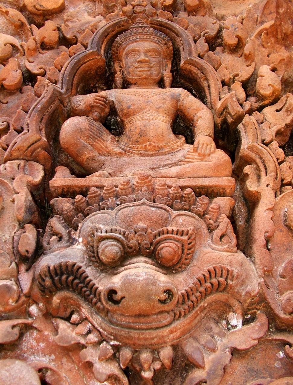 Free Image of Bas-relief in Angkor Wat - Cambodia 