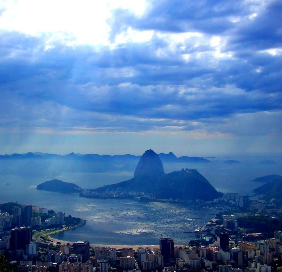 Free Image of View from Christ the Redeemer onto Guanabara Bay in Rio de Janei 