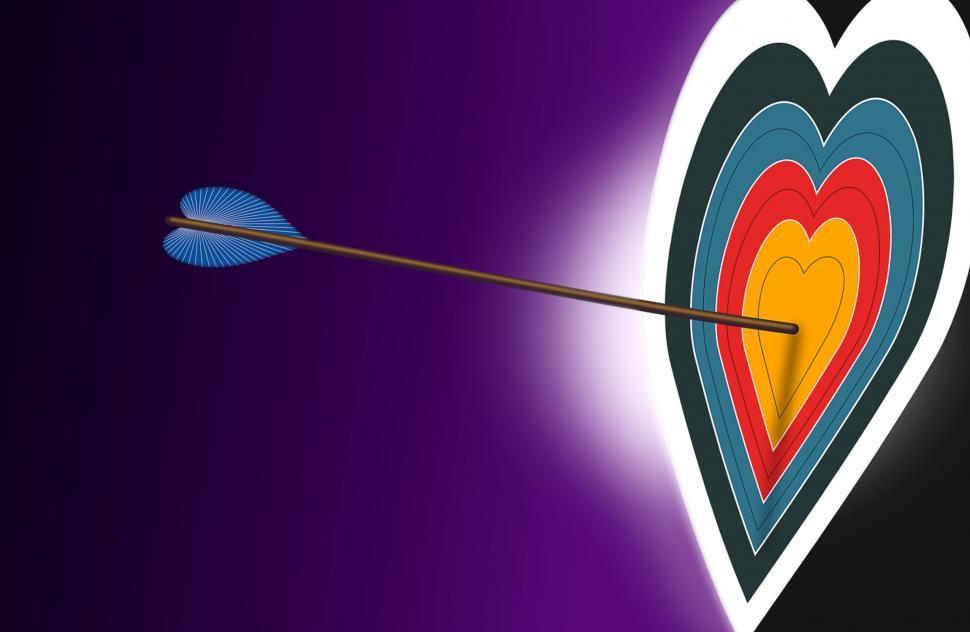 Free Image of Target hit by Cupid - Valentines Day 