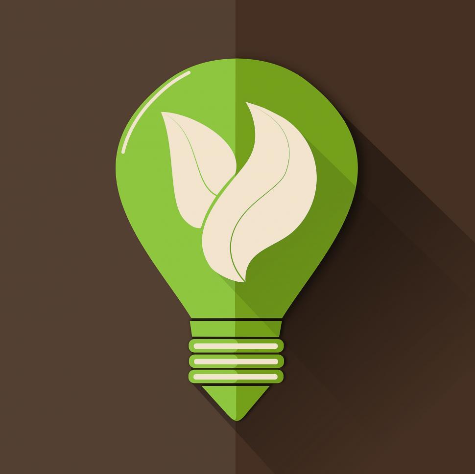 Free Image of Green Lightbulb with Leaves 