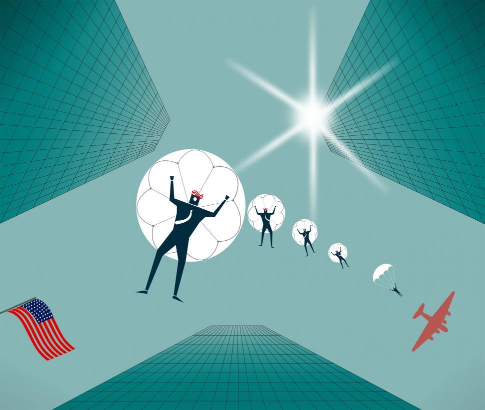 Free Image of Businessmen jumping on Manhattan - Wall Street 