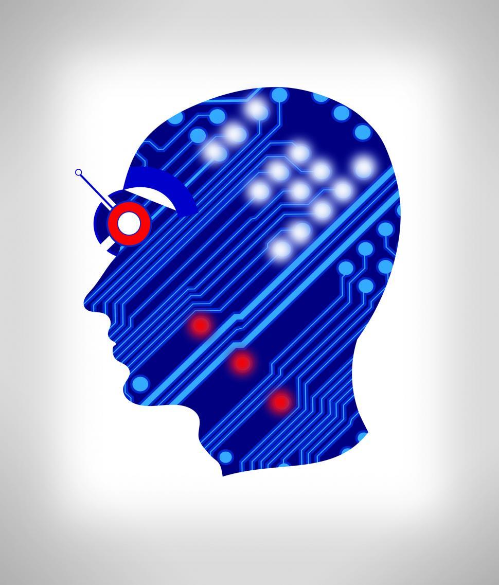 Free Image of Electronic circuit with abstract head 