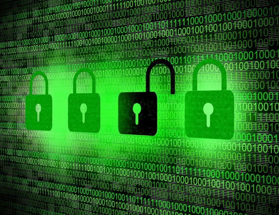Free Image of Security concept - Locks on digital screen 