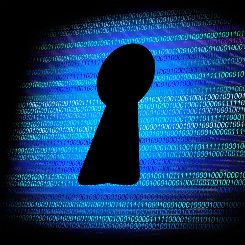 Free Image of Security concept - Keyhole on a digital screen 