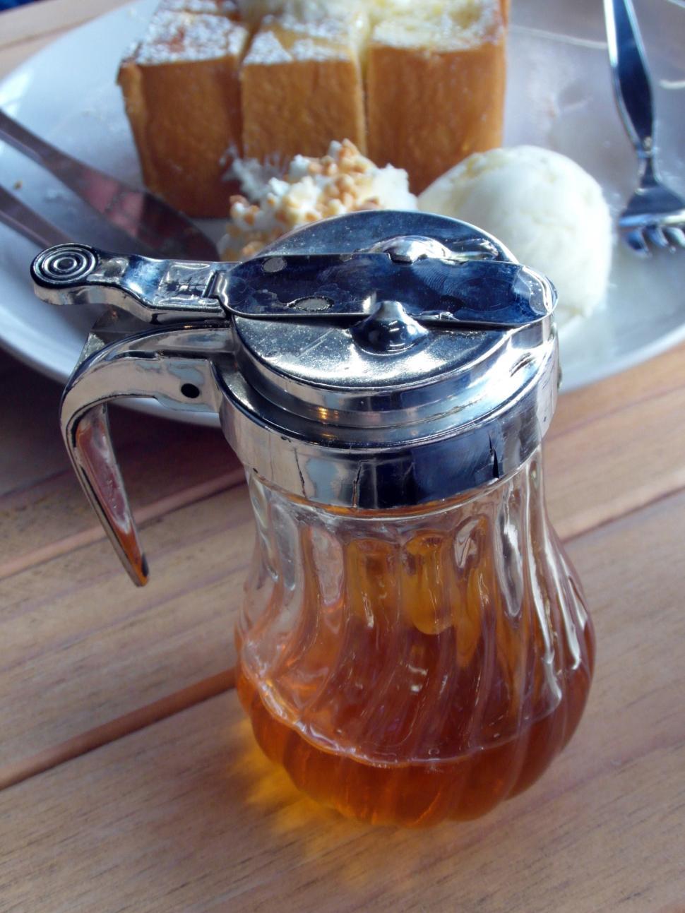Free Image of Glass Honey Pot 