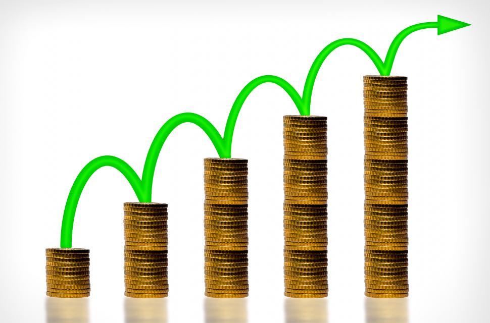Free Image of Arrow and money staircase - Money growth concept 