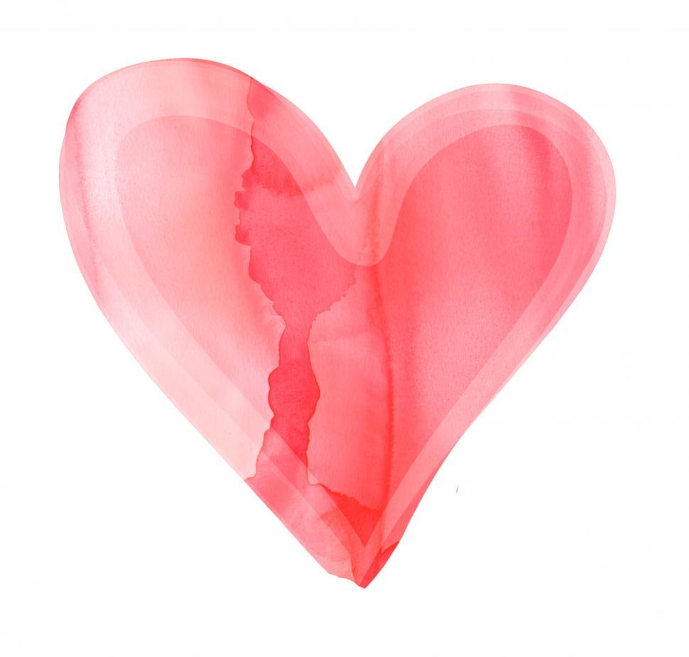 Free Image of Watercolor red heart icon clipart vector 