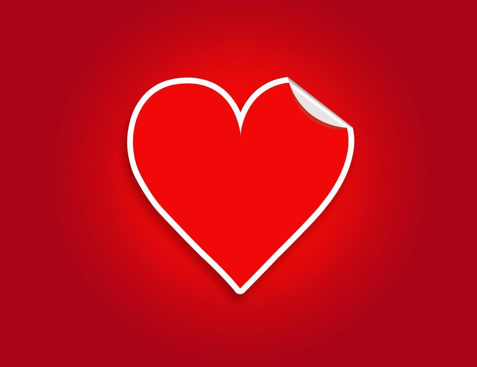 Free Image of Red Heart Sticker Valentines day vector  