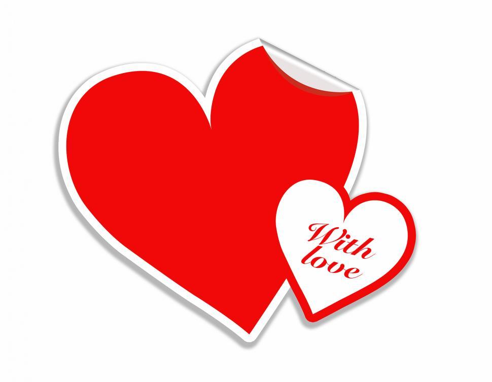 Free Image of Red Heart Sticker Valentines day vector  