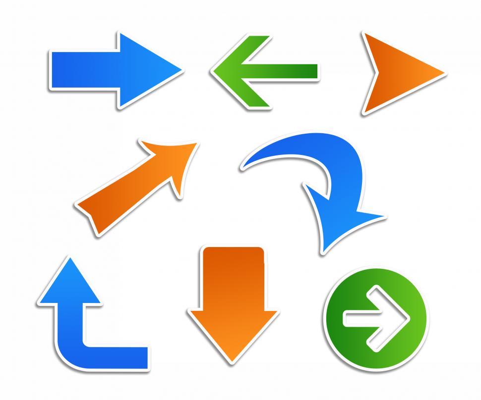 Free Image of Set of arrows and directions stickers 
