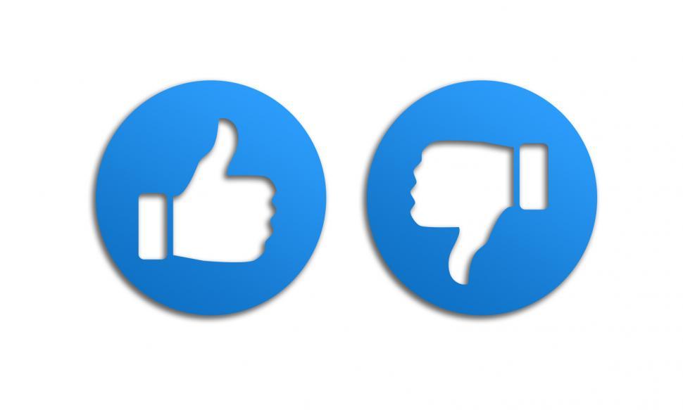 Free Image of Thumbs Up and Down like Icons 