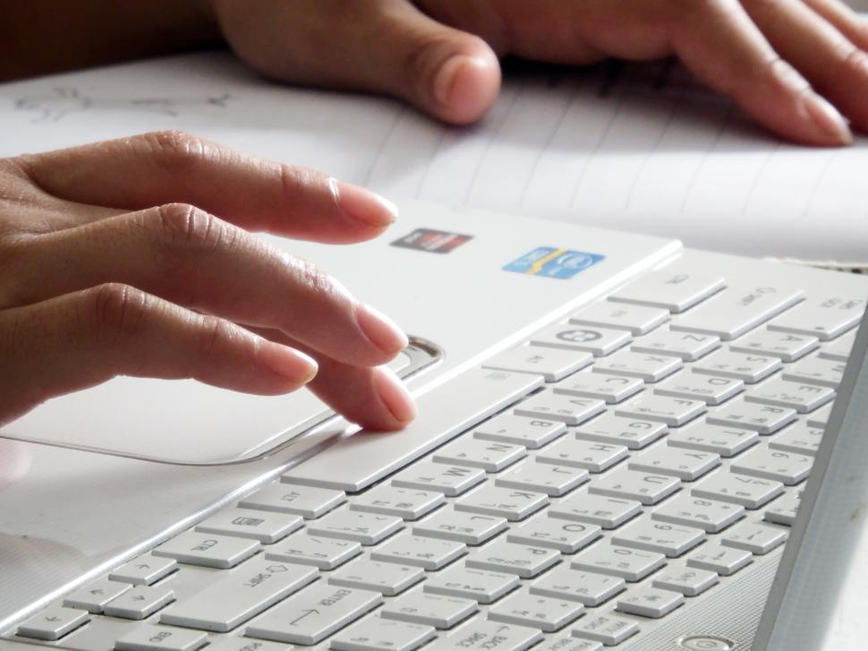 Free Image of Finger Pressing Computer Keyboard 