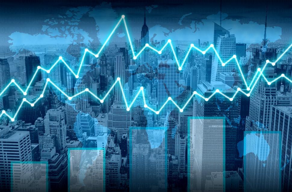 Free Image of Finance graph superimposed on Manhattan - Finance concept 