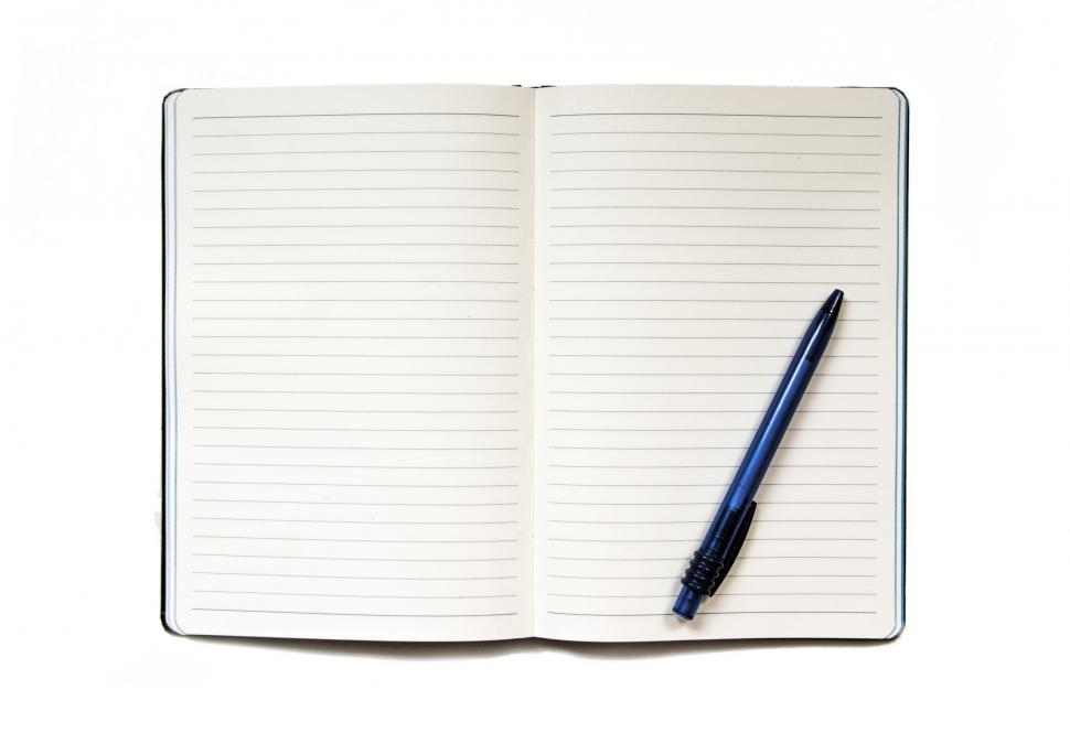 Free Image of notebook with pen isolated on white 
