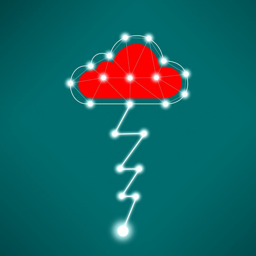 Free Image of Digital Cloud Concept with Lightning Bolt 
