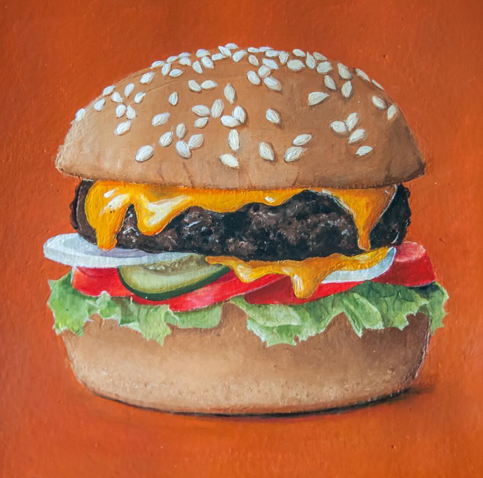 Free Image of hamburger painting illustration 