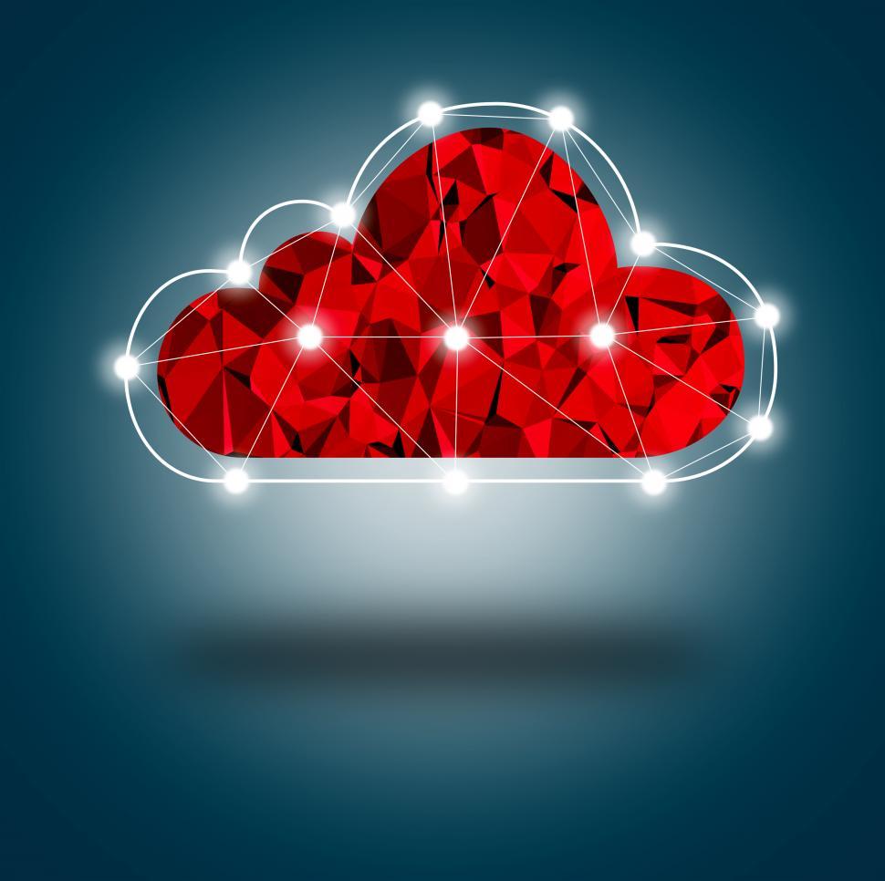 Free Image of Simple Digital Cloud Concept with Triangle Mesh 