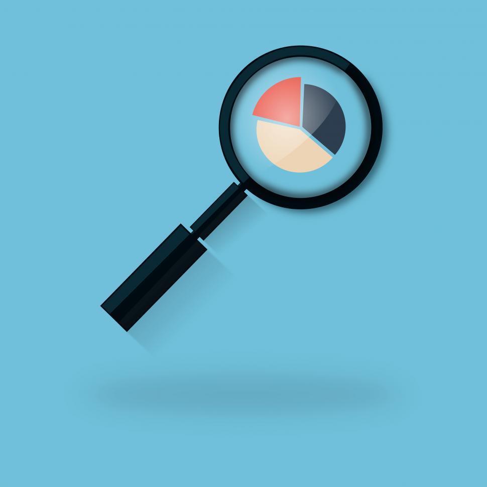 Free Image of Analyzing a Pie Chart with a Magnifying Glass 