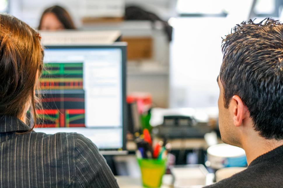 Free Image of Office people working behind computer  