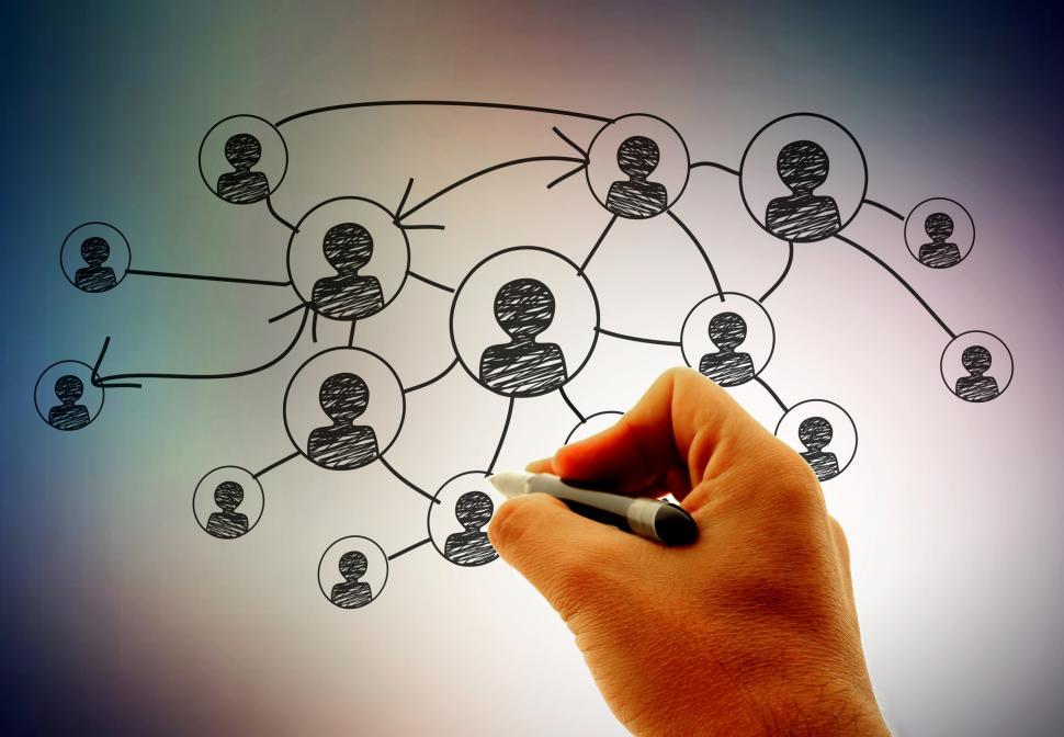Free Image of Businessman  Hand drawing social network 