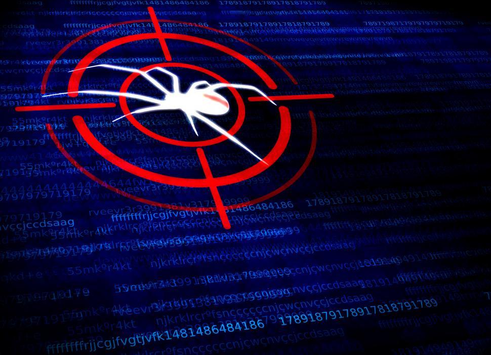 Free Image of Digital malware concept - Black widow spider in the crosshairs 