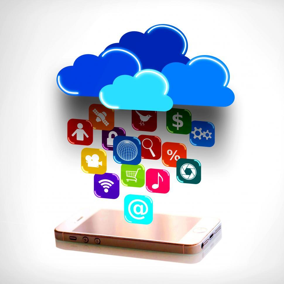 Free Image of Cloud computing and mobility concept - touchscreen smartphone di 