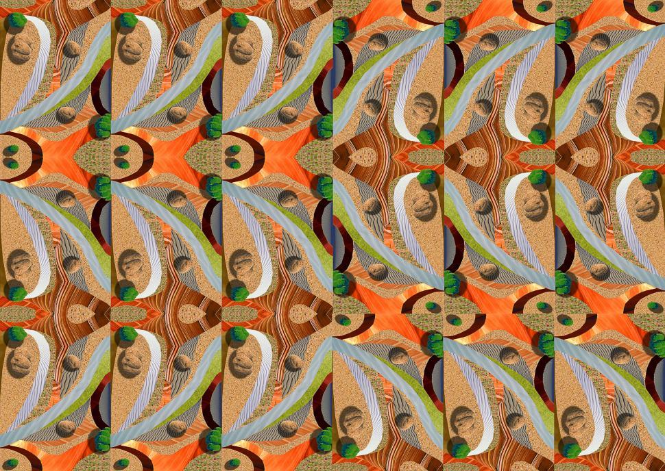 Free Image of Complex tiled pattern made with sandstone rocks 