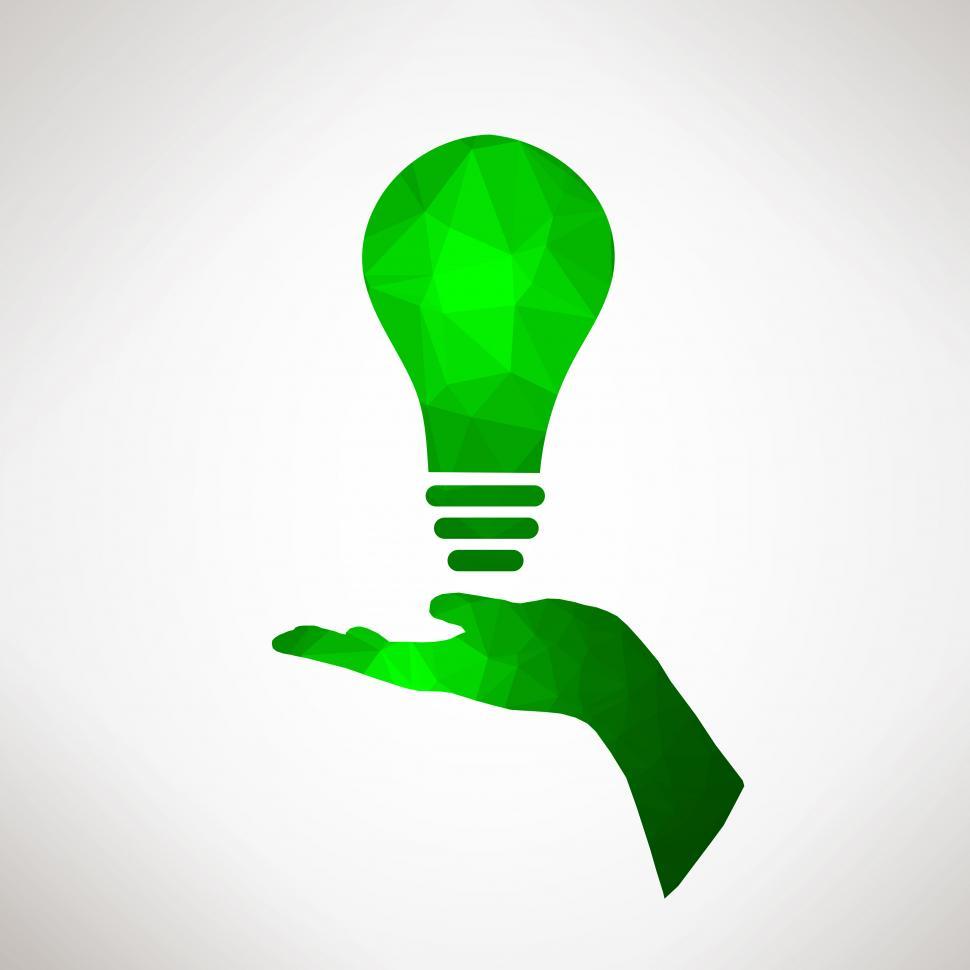 Free Image of Ecology and nature concept  - Lamp on hand polygon pattern 
