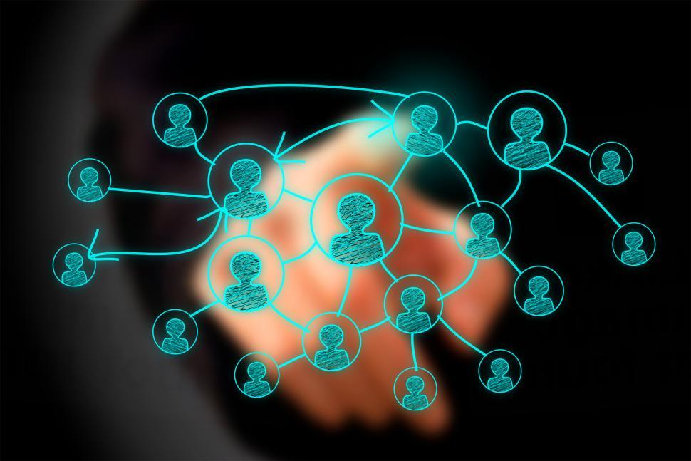 Free Image of Businessman drawing social network on virtual screen 