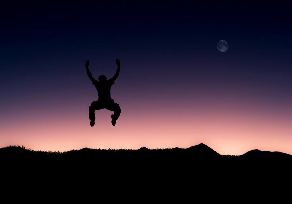 Free Image of Illustration of a man jumping full of joy 
