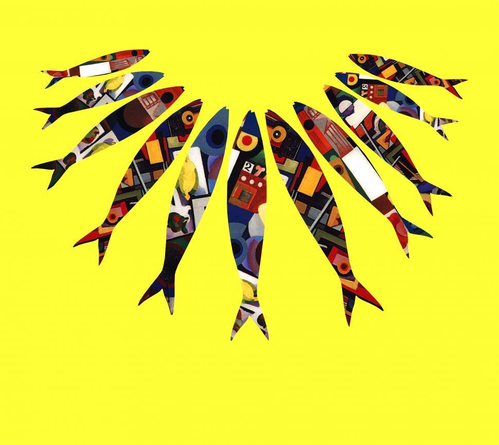 Free Image of Fish on yellow - A typical Portuguese icon are the stylized Lisb 