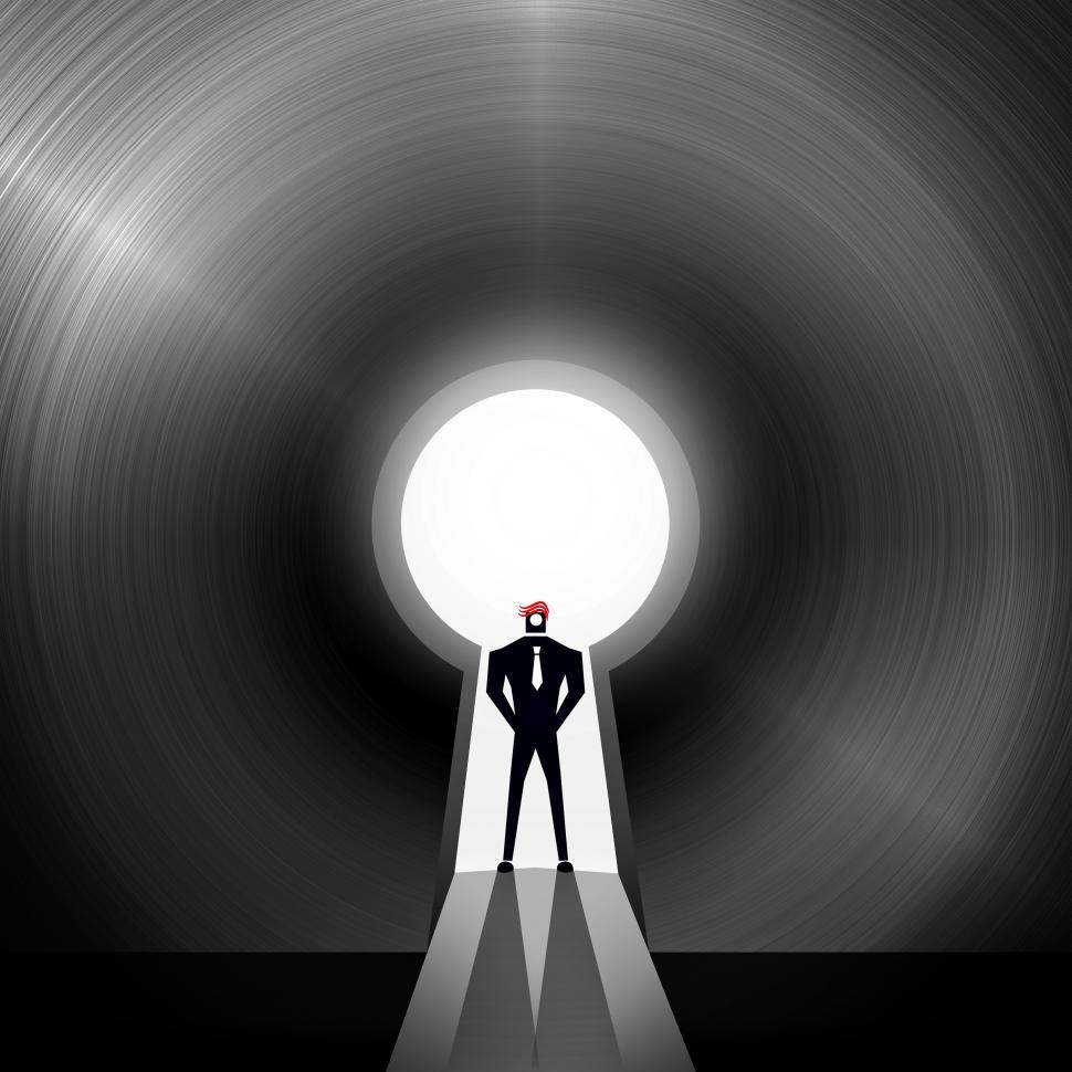 Free Image of Businessman through the keyhole 