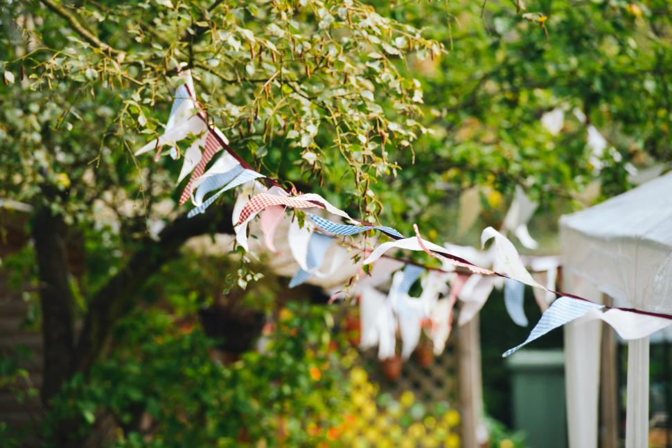 Free Image of String Pennant Triangle Flags  