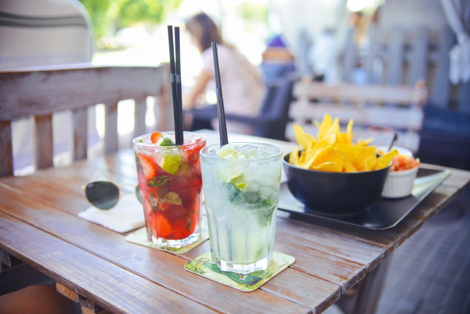 Free Image of Close up of two glasses of tropical cocktail 
