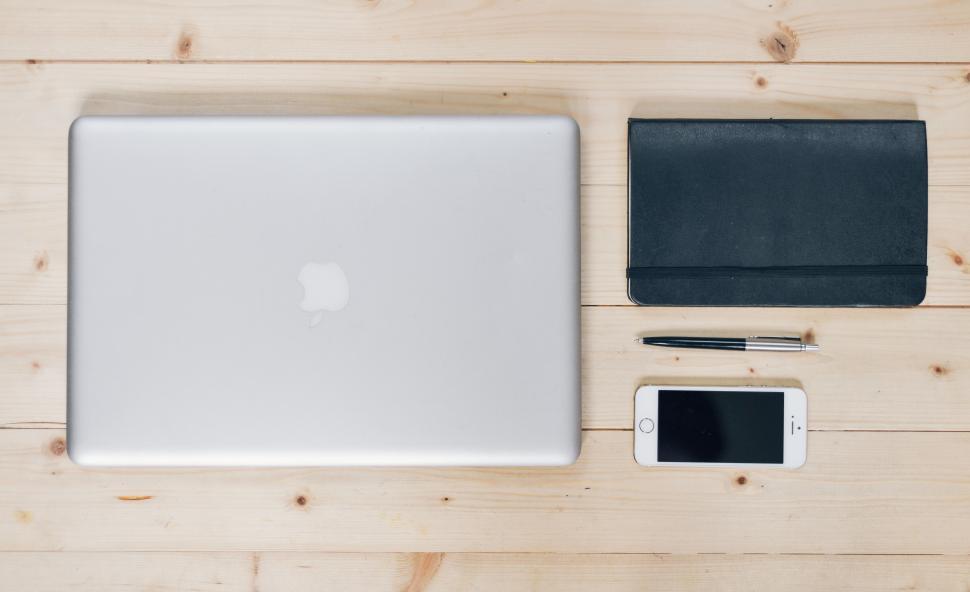 Free Image of Flat lay of modern desk workspace 